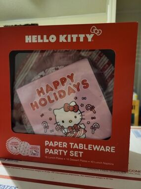 Hello Kitty Paper Tableware Party Set16 Lunch&dessert Plates 40 Napkins